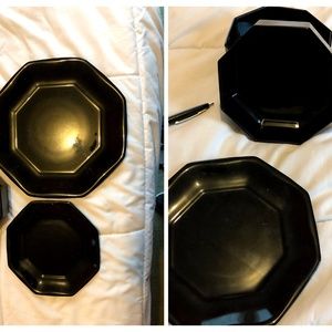4 pcs Vintage French ARCOROC OCTIME Black China